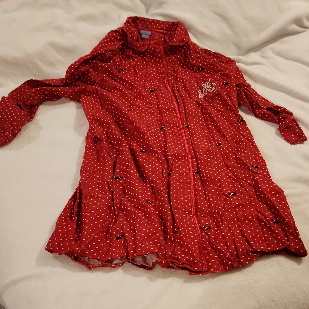 Laura Scott Red Polka Dot and Scotties Short Nightgown
